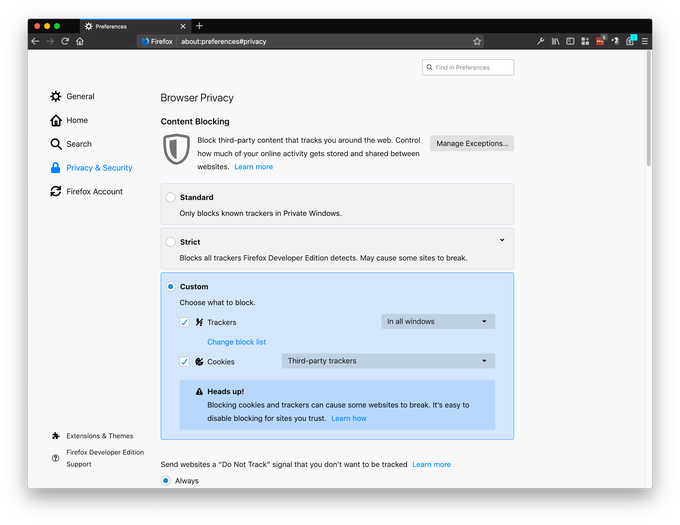 Mozilla optimiza los controles de bloqueo del rastreador de Firefox 2 Mozilla optimiza los controles de bloqueo del rastreador de