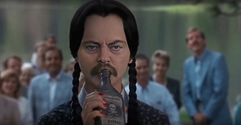 Parques y recreación: Ron Swanson es miércoles Addams en un nuevo video falso profundo 1 Parques y recreación Ron Swanson es miércoles Addams en un