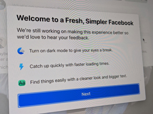 El rediseño de Facebook se activa con la navegación simplificada y el modo oscuro 1 El rediseño de Facebook se activa con la navegación simplificada y el modo oscuro