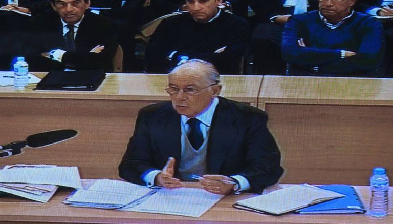 La Audiencia cree que Rato tenía razón al criticar la reformulación de las cuentas de Bankia que hizo Goirigolzarri 2 Imagen tomada a través del canal de televisión interno de la Audiencia Nacional, donde declara Rodrigo Rato