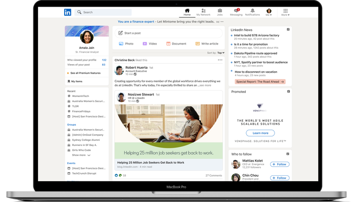 LinkedIn lanza Stories, además de integraciones de video de Zoom, BlueJeans y Teams como parte de un rediseño más amplio 1 LinkedIn lanza Stories, además de integraciones de video de Zoom, BlueJeans y Teams como parte de un rediseño más amplio