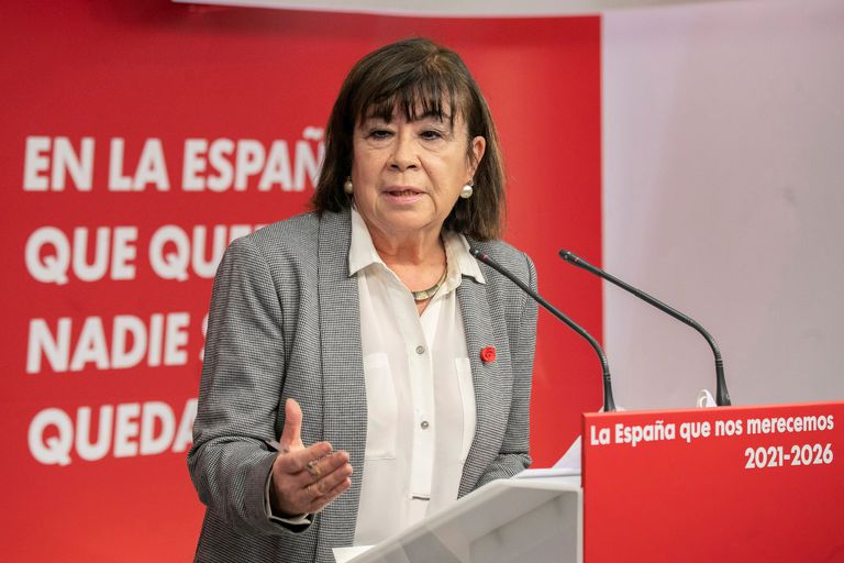 El Gobierno se planta y pide al PP que dé el primer paso si quiere retomar la negociación del CGPJ 2 La presidenta del PSOE, Cristina Narbona durante la rueda de prensa que ha ofrecido este lunes en Ferraz tras la reunión de la Comisión Permanente del PSOE.
