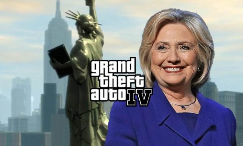 Por qué la estatua de la felicidad de GTA 4 se parece a Hillary Clinton 1 Por qué la estatua de la felicidad de GTA 4 se parece a Hillary Clinton