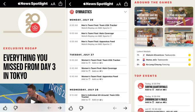 Apple News se asocia con NBCUniversal para compartir contenido exclusivo de los Juegos Olímpicos 2 Apple News se asocia con NBCUniversal para compartir contenido