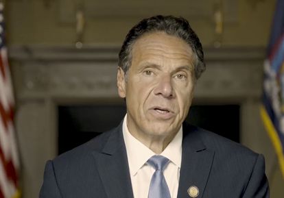 El gobernador de Nueva York, Andrew Cuomo, en caída libre 2 Imagen del gobernador de Nueva York Andrew Cuomo en una grabación donde defiende su inocencia.