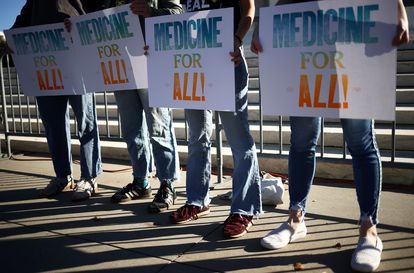 Protesta en defensa del programa Obamacare ante el Tribunal Supremo, en noviembre de 2020 en Washington.