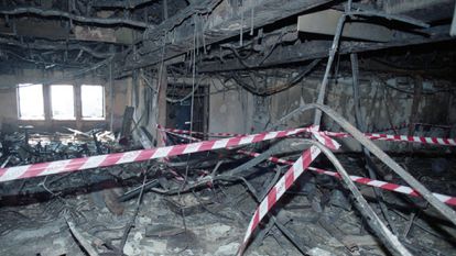 Un ‘noir’ nórdico demasiado real 2 Interior del barco tras el incendio en el que fallecieron 159 personas.