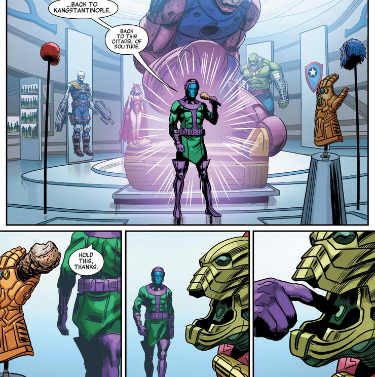 Kang tiene el Guantelete del Infinito (pero no lo usará como Thanos) 2 Kang tiene el Guantelete del Infinito pero no lo usara.5