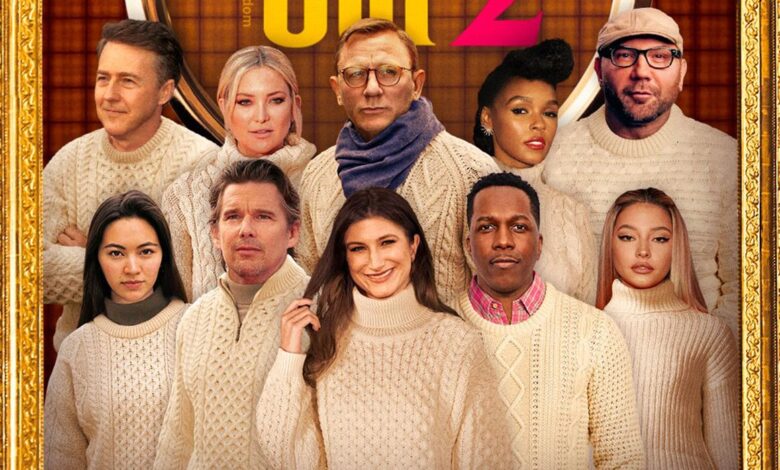 Knives Out 2 Poster Edit Imagine Cast en suéter de punto de cable de Chris Evans 1 Knives Out 2 Poster Edit Imagine Cast en suéter de punto de cable de Chris Evans