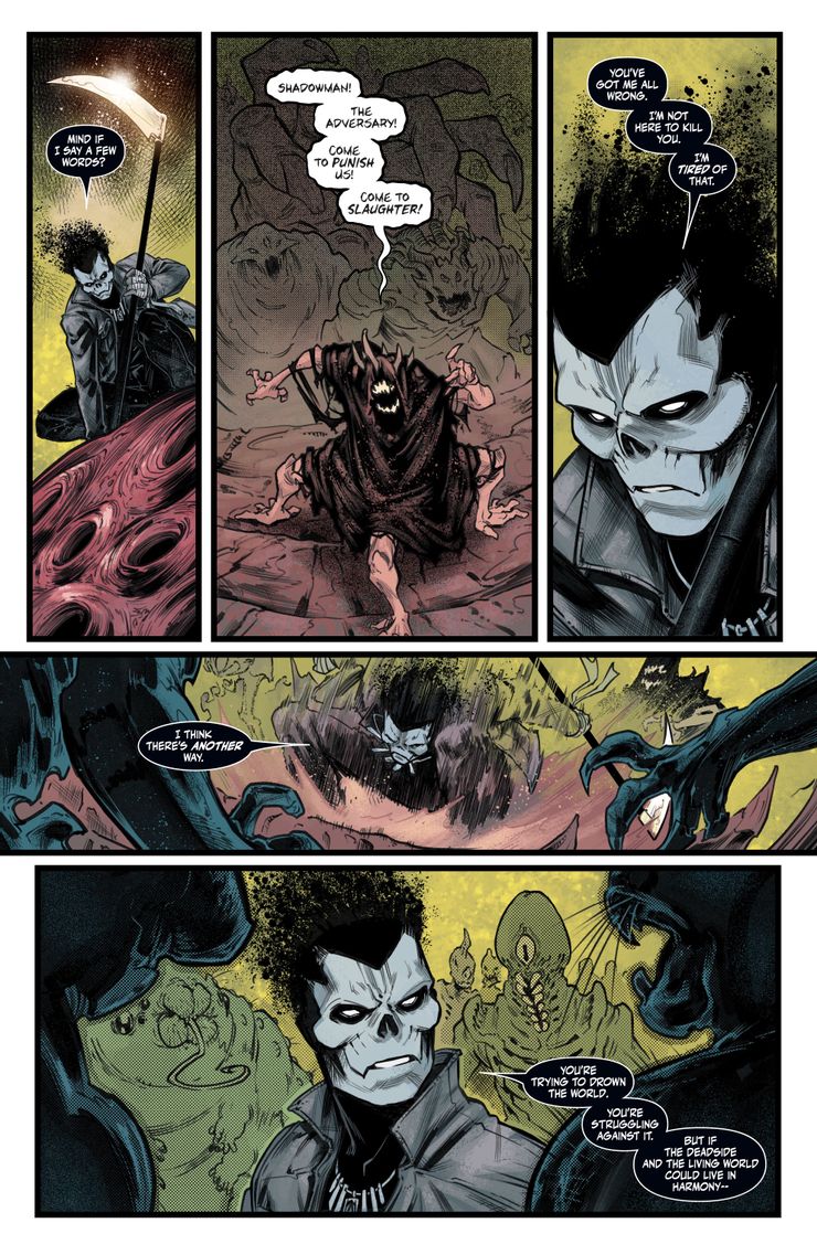 La guerra entre vivos y muertos comienza en Shadowman: Reseña 2 La guerra entre vivos y muertos comienza en Shadowman Resena.5