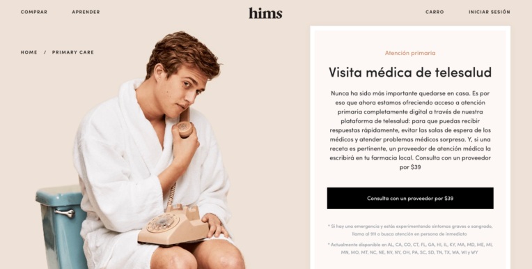 Hims & Hers lanza servicios de telemedicina en español 1 Hims & Hers lanza servicios de telemedicina en español