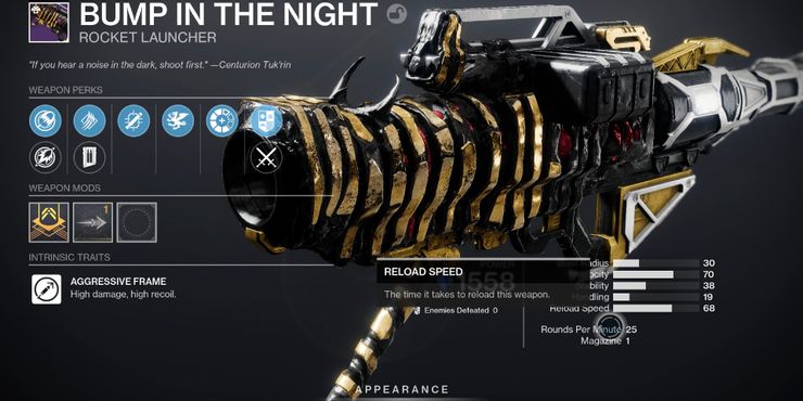 Destiny 2: Cómo obtener el lanzador de cohetes Bump In The Night (y God Rolls) 2 Destiny 2 Como obtener el lanzador de cohetes Bump In.5