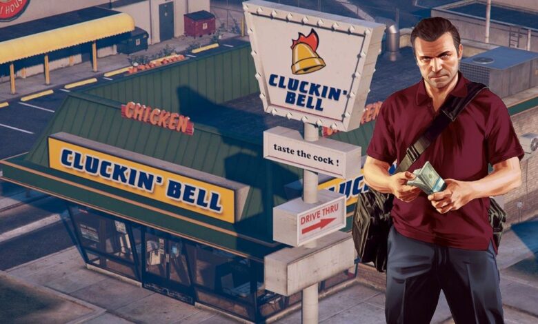 Traje de cosplay de Michael Actor Ned Luke Dons Cluckin' Bell de GTA 5
