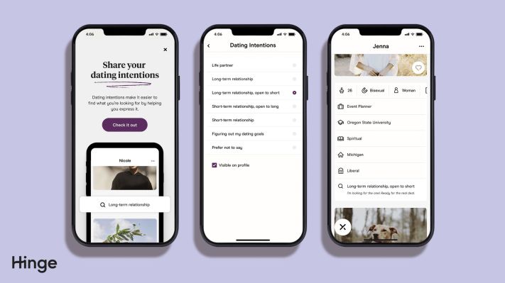 La nueva característica de Hinge te facilita ser sincero sobre tus intenciones de citas 1 La nueva característica de Hinge te facilita ser sincero sobre tus intenciones de citas