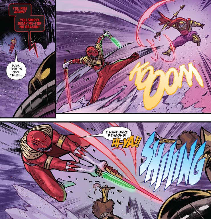 Power Rangers combina el poder de los Rangers rojo y verde en un héroe épico 2 Power Rangers combina el poder de los Rangers rojo y.5