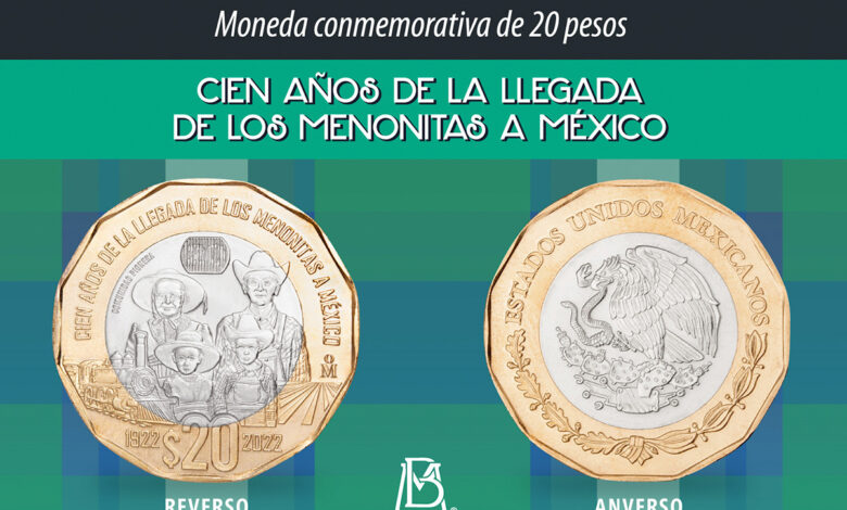 Banxico lanza moneda conmemorativa de $20 por los 100 años de la llegada de los menonitas a México 1 Banxico lanza moneda conmemorativa de $20 por los 100 años de la llegada de los menonitas a México
