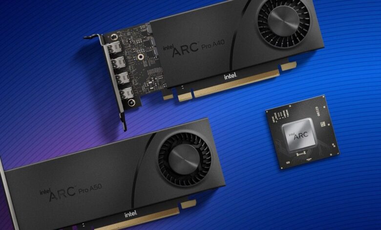 Intel lanza GPU Arc Pro para creadores y tareas de IA 1 Intel Arc Pro A30M A40 A50