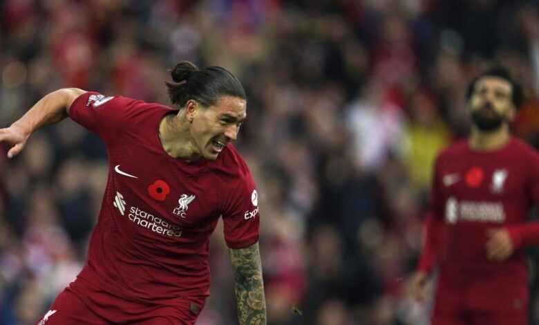Un doblete de Darwin lleva al Liverpool a las puertas de Europa 1 Un doblete de Darwin lleva al Liverpool a las puertas de Europa