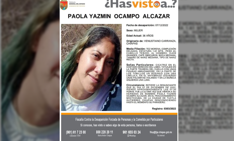 Hallan sin vida a maestra Paola Yazmín Ocampo en cisterna de primaria en Chiapas 1 Hallan sin vida a maestra Paola Yazmín Ocampo en cisterna de primaria en Chiapas