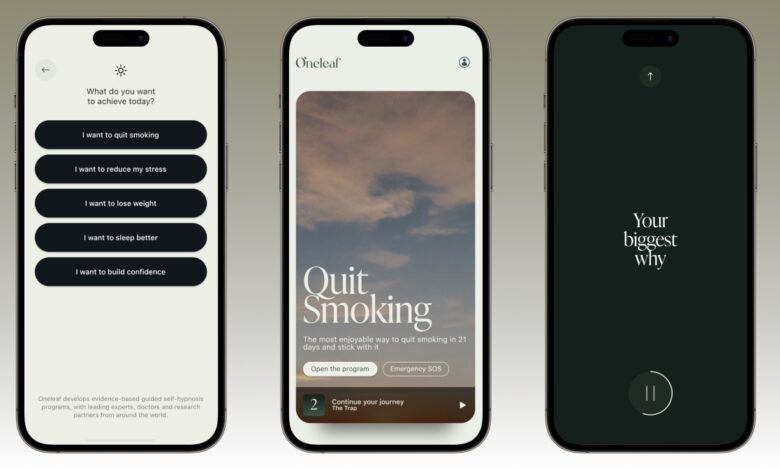 Oneleaf es una aplicación de autohipnosis que te guía a través de programas de audio 1 Oneleaf es una aplicación de autohipnosis que te guía a través de programas de audio